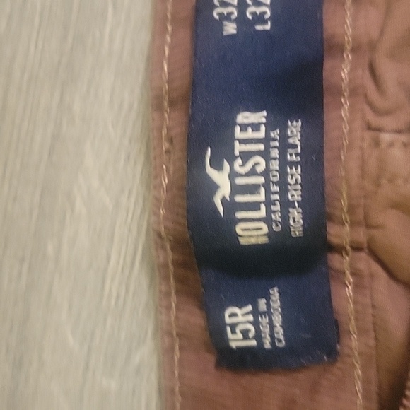 Hollister brown flare wide bell bottom high rise stretch corduroy pants, size 15 - Picture 6 of 6